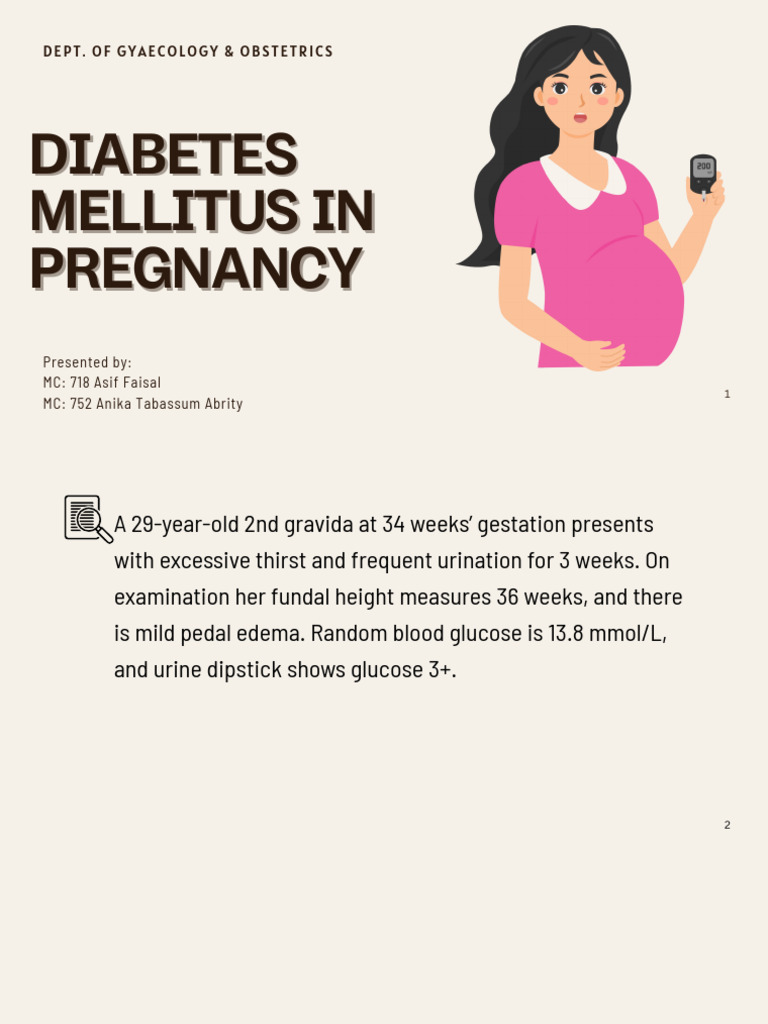 Diabetes Mellitus in Pregnancy Overview | PDF | Gestational Diabetes ...