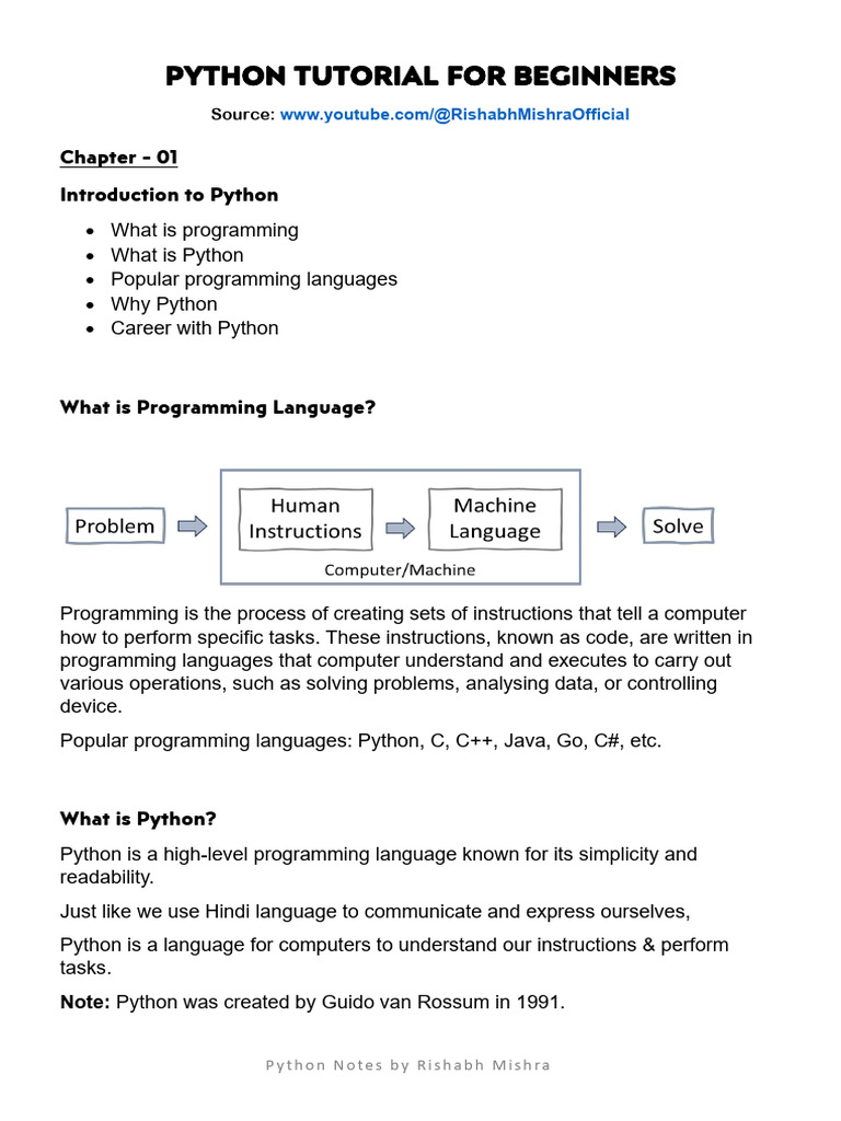 Python Basics for Beginners Guide | PDF | Python (Programming Language ...