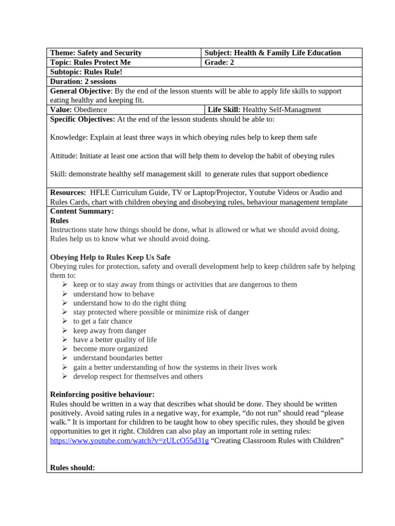 Grade 2 Safety Rules Rule | PDF | Dog Training | Learning