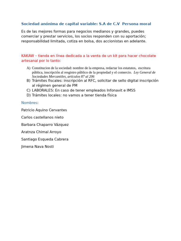 Guía para crear una S.A. de C.V. | PDF