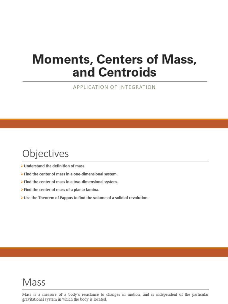 Moments and Centers of Mass Explained | PDF | Center Of Mass | Mass