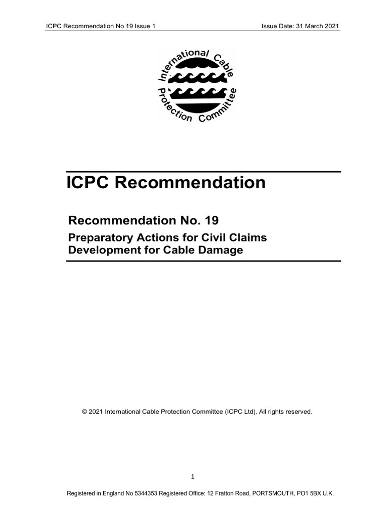 ICPC Rec 19 Preparatory Actions For Civil Claims Development For Cable ...