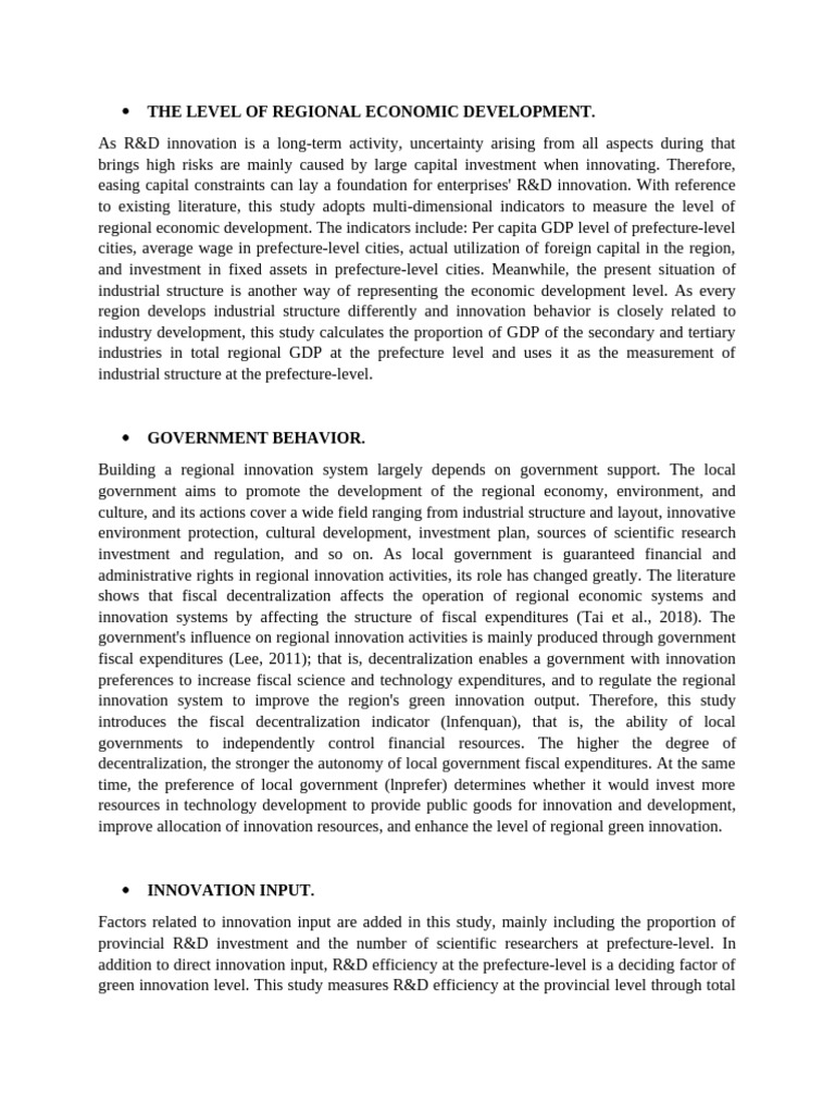 Regional Economic Development & Innovation | PDF | Innovation | Factors ...