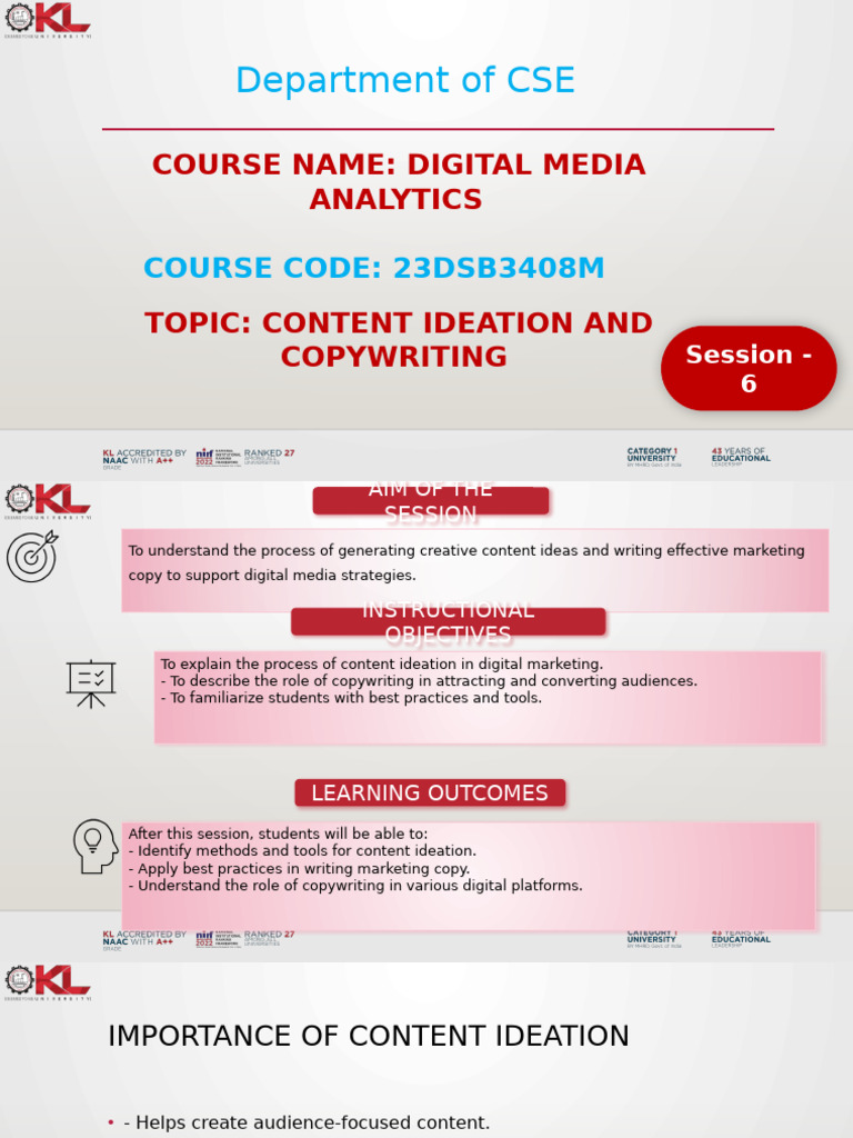Content Ideation & Copywriting Guide | PDF