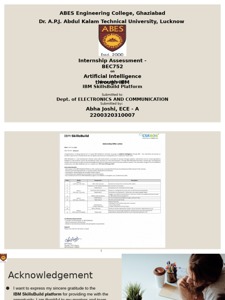 AI Internship Report by Abha Joshi | PDF | Machine Learning ...
