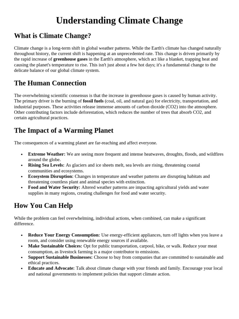 Understanding Climate Change. | PDF | Climate Change | Climate