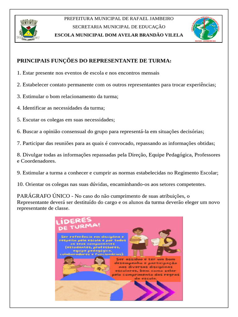 Funções do Representante de Turma | PDF