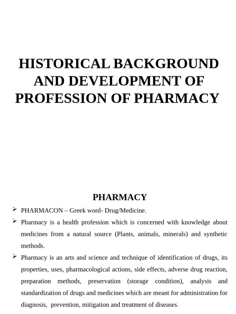Evolution of Pharmacy Profession | PDF | Pharmacy | Ayurveda