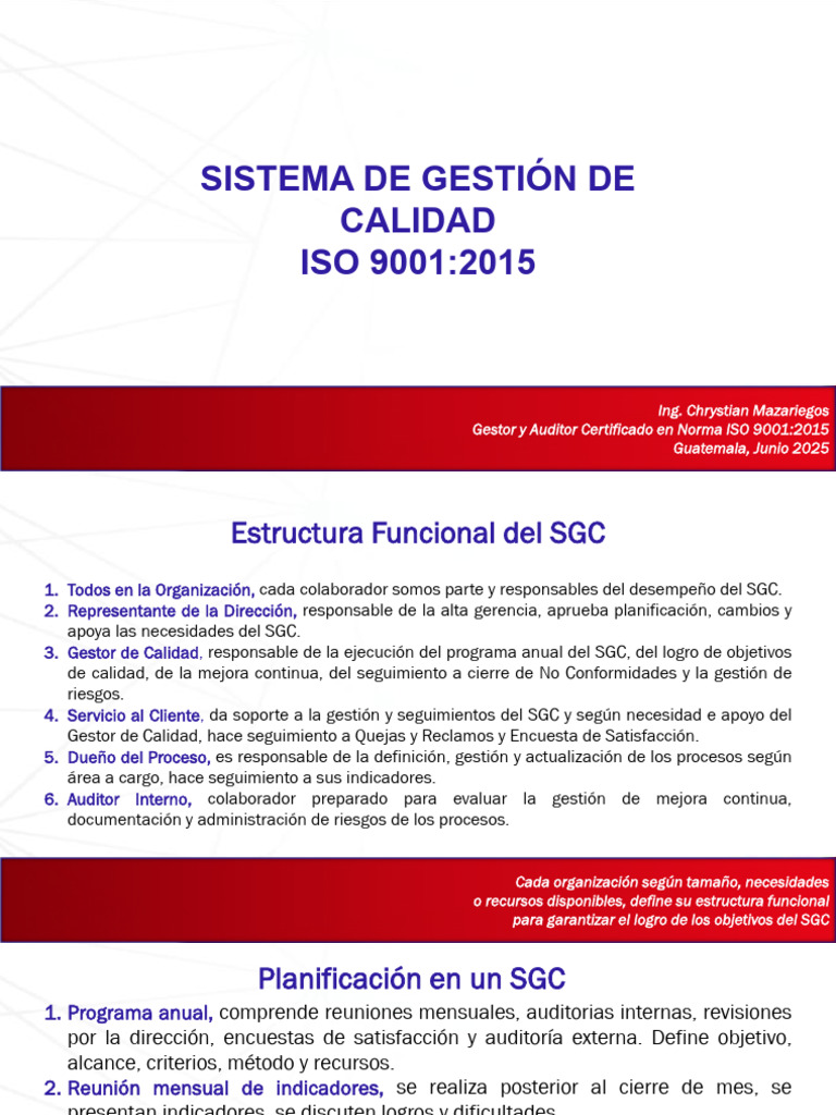 0.1 SGC Iso 9001 2015 Eg | PDF | Sistema de manejo de calidad | Calidad ...