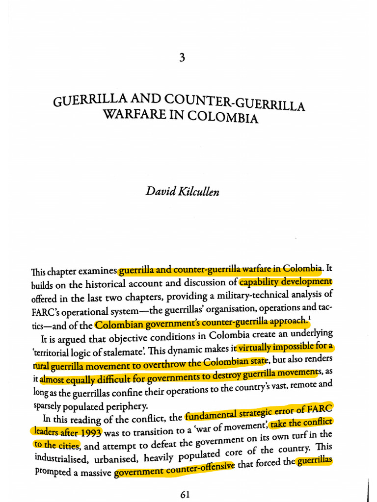 Guerrilla and Counterguerrilla Warfare in Colombia | PDF