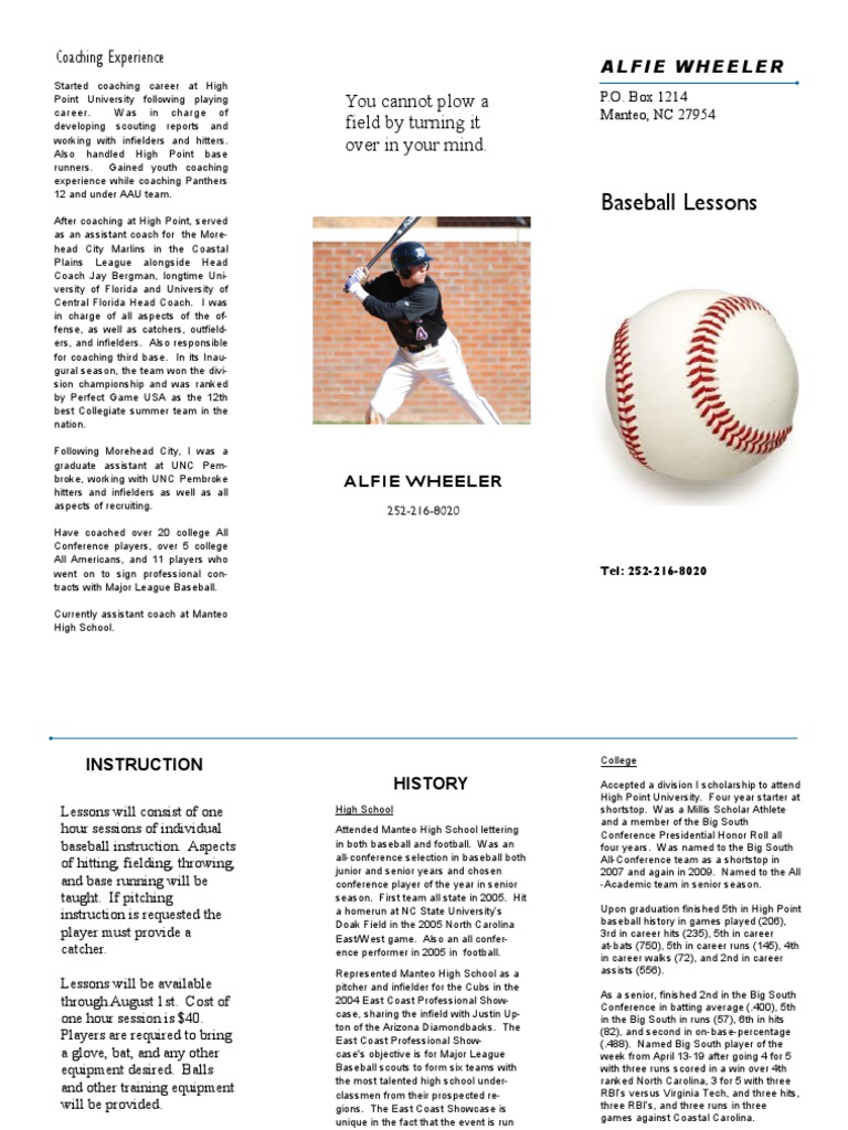 Baseball Coaching for Aspiring Players | PDF | Ball And Bat Games ...