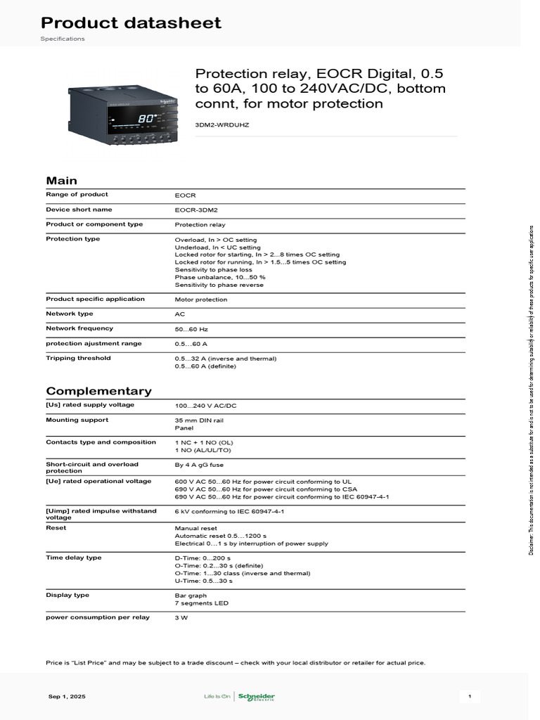 EOCR-3DM2 Protection Relay Manual | PDF | Alternating Current | Relay