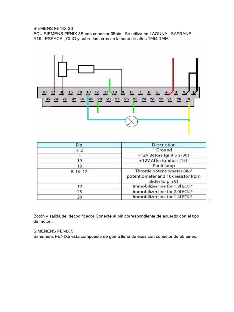 Pinout Siemens Fenix 5 y Conectores | PDF
