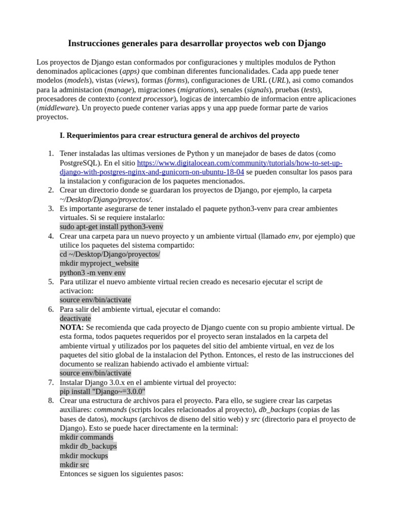 Guía para proyectos web con Django | PDF | Archivo de computadora ...