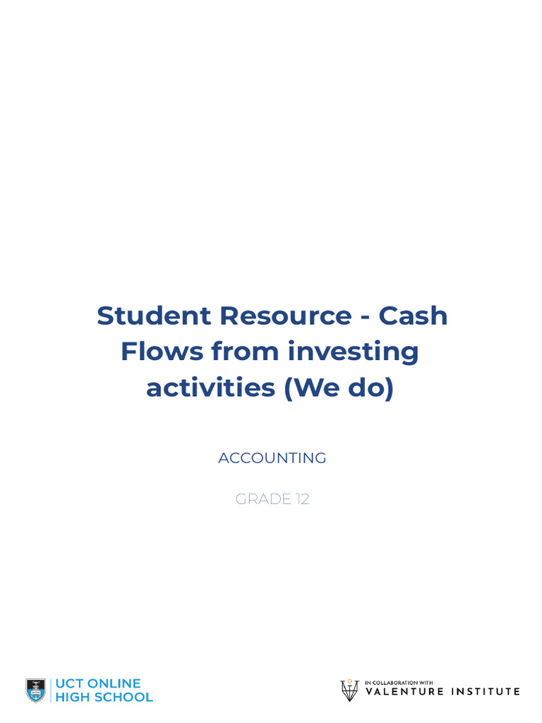 Grade 12 - Accounting - CAPS - M5 - S1 - C5.4 - P3 - Cash Flows From ...