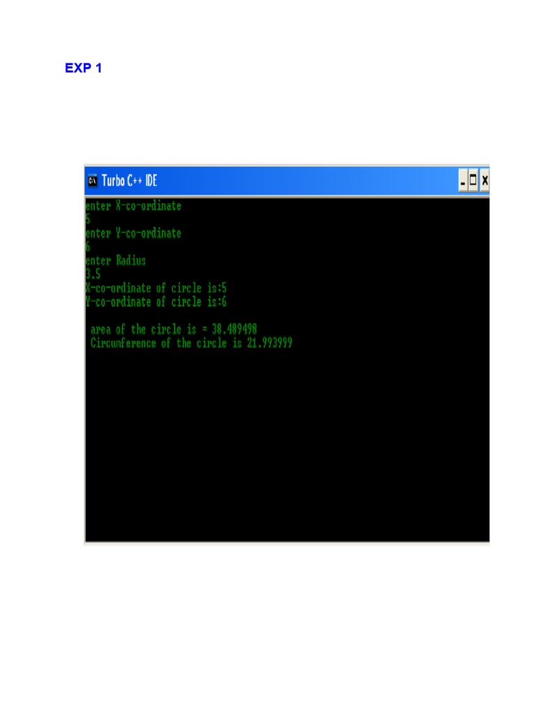 CS 1 Output Exp 1 t0 10 | PDF