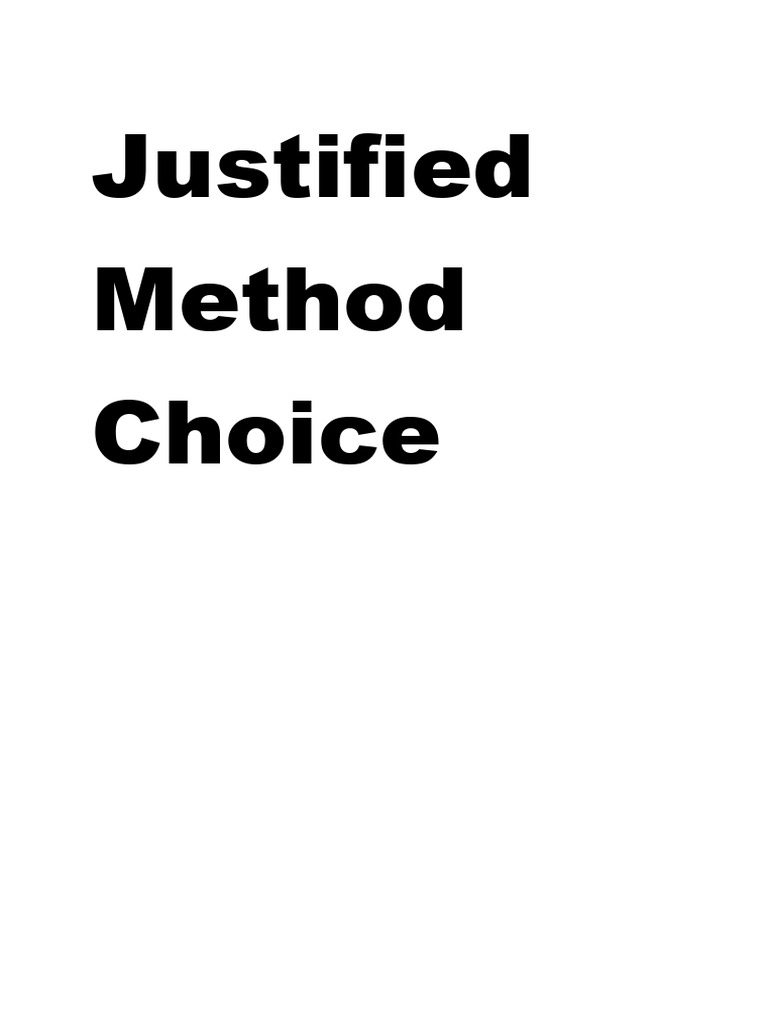 Justified Method Choice - Scientific Methodology For Scientists and ...