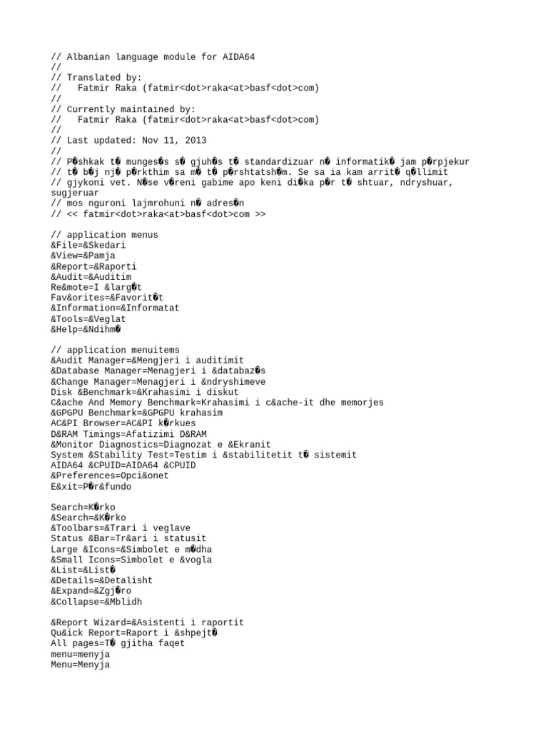 Albanian AIDA64 Language Module | PDF | Antivirus Software | Computing