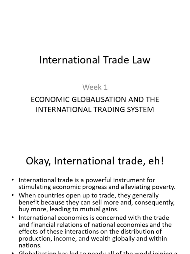 ITL Week 1 - Merged | PDF | World Trade Organization | Uruguay Round