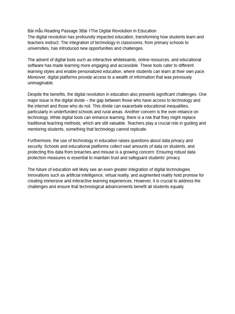 Digital Revolution in Education Challenges | PDF