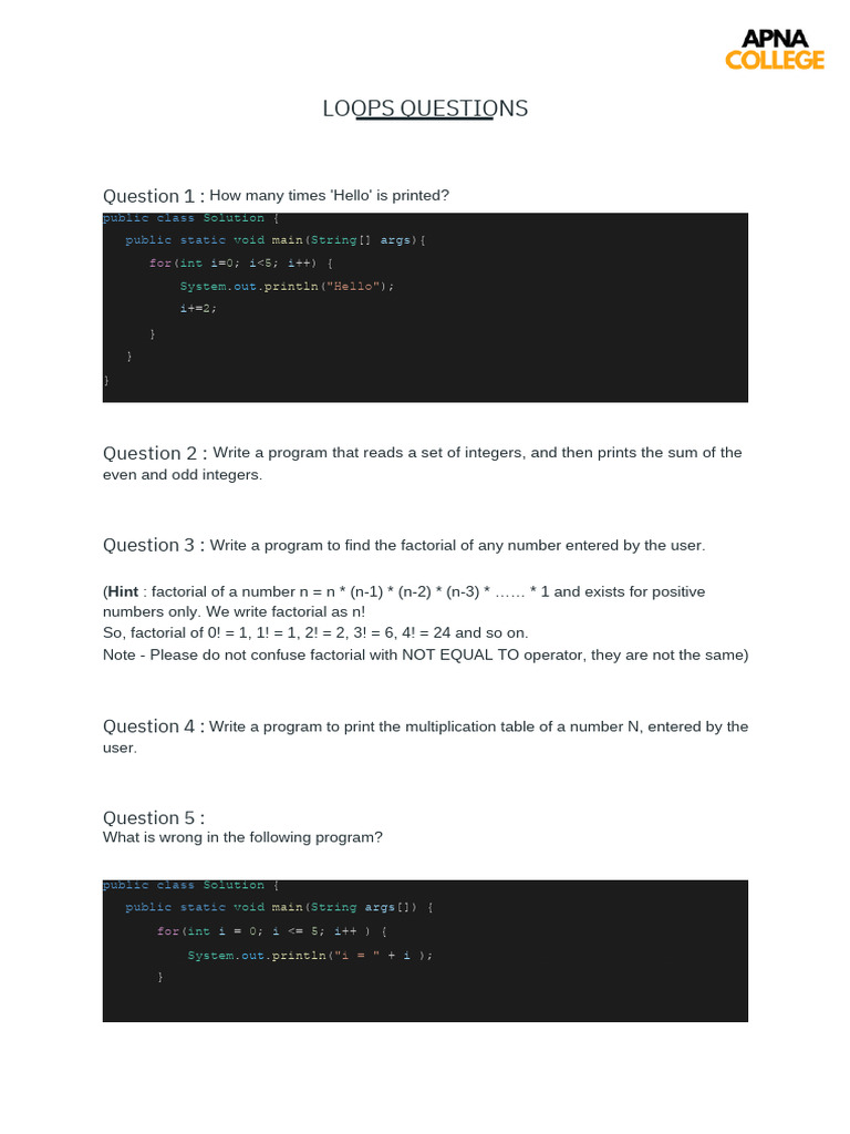 Sigma 5.0 Loops and Factorial Program | PDF