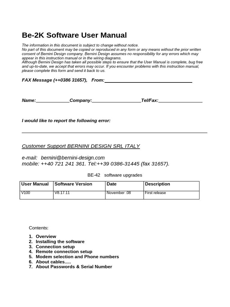 Be2k Software User Manual | PDF | Modem | Fax