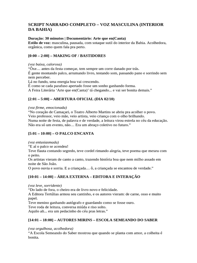 Script do Documentário 