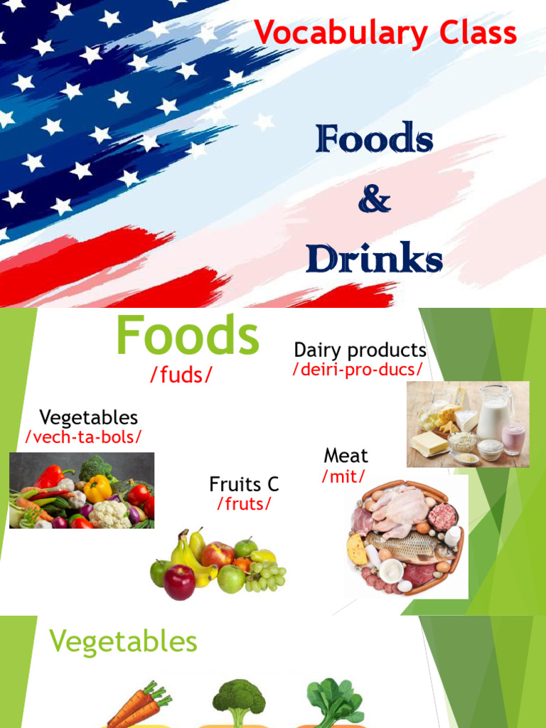 Foods and Drinks Vocabulary Guide | PDF