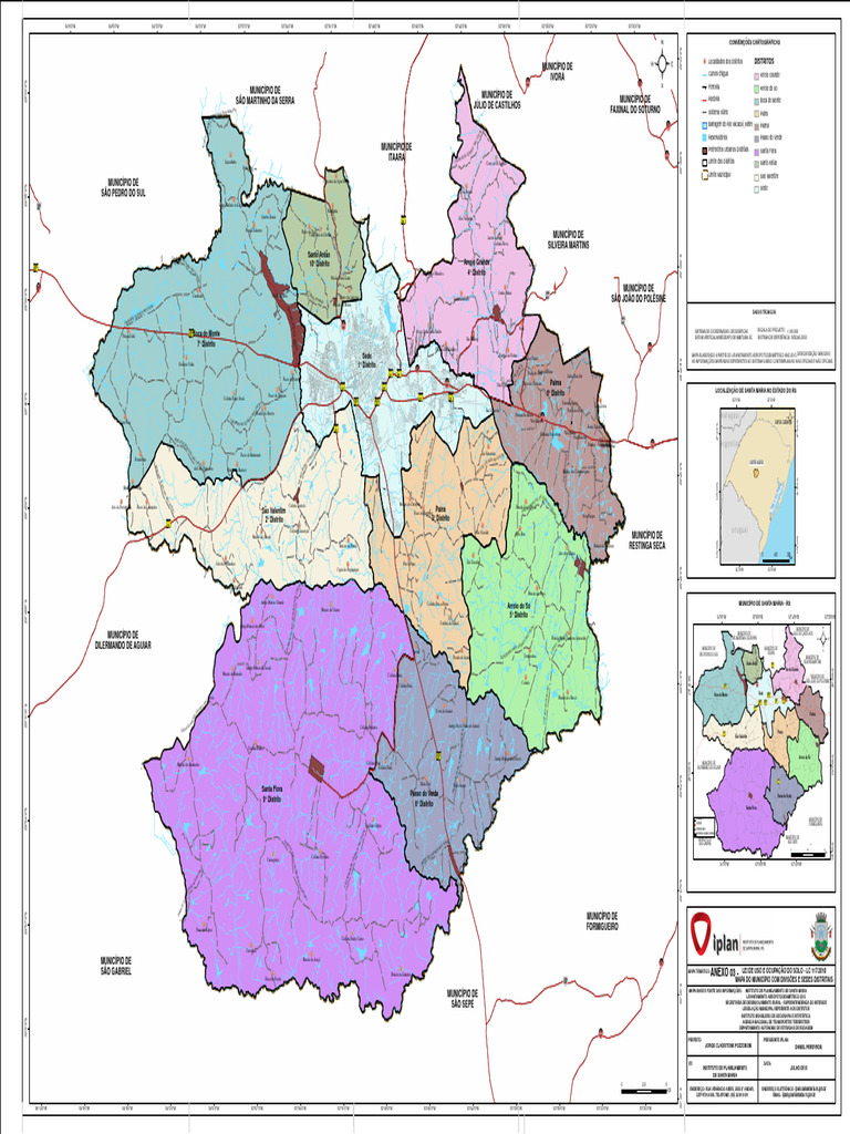 Mapa dos Distritos de Santa Maria | PDF