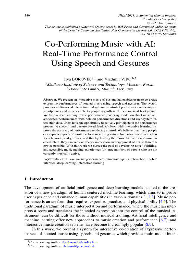 AI-Enhanced Interactive Music Performance | PDF | Deep Learning ...