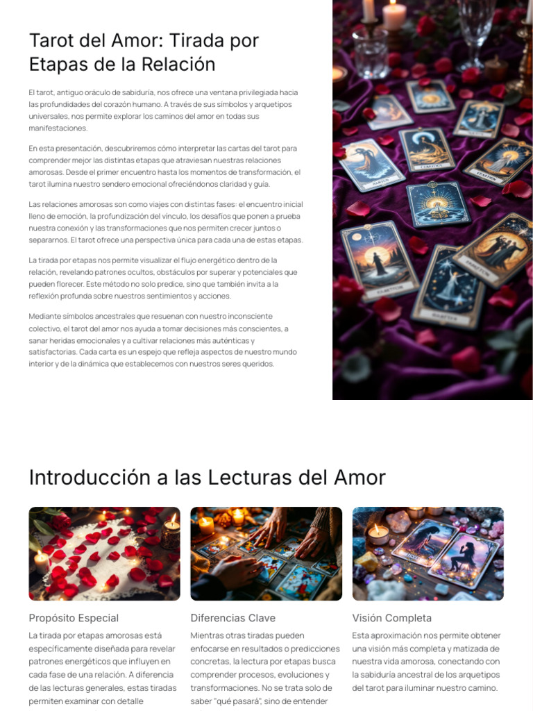 Tirada de Tarot para Relaciones Amorosas | PDF | Amor | Las emociones