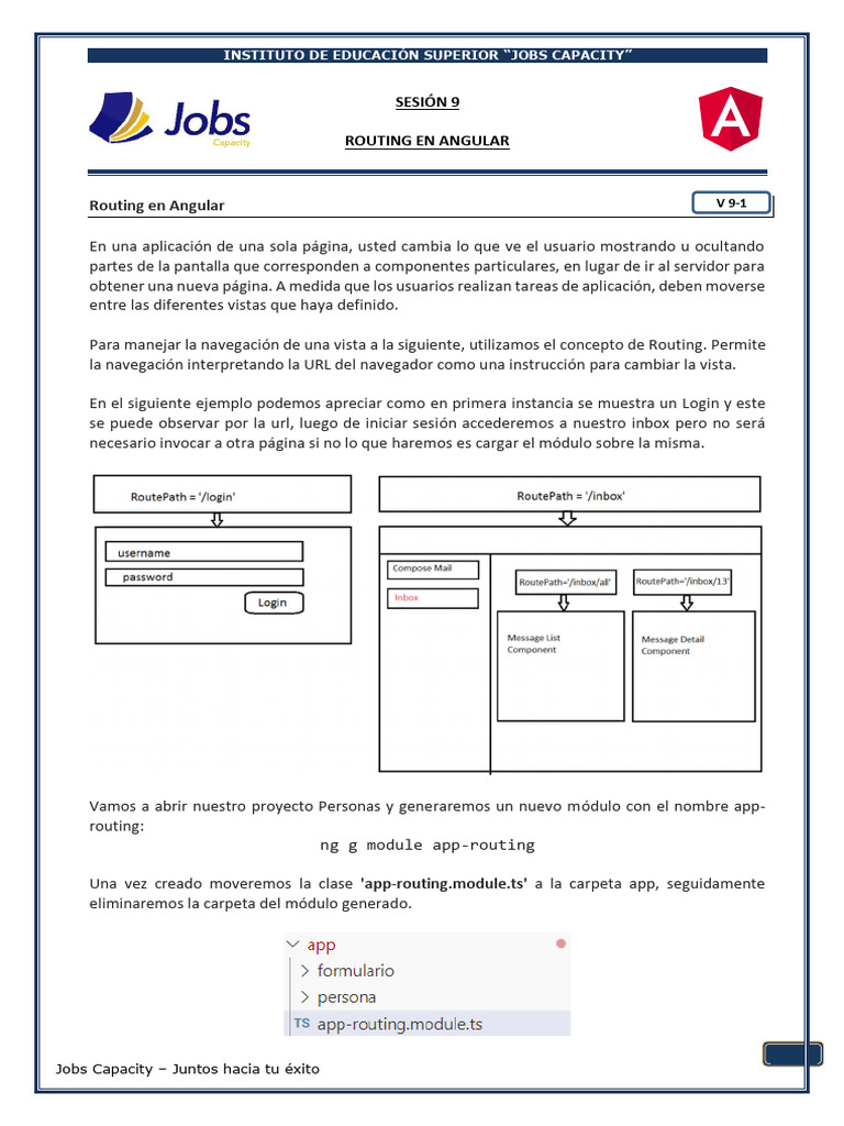 SESION 09 - Routing en Angular | PDF | Ingeniería de software | Informática