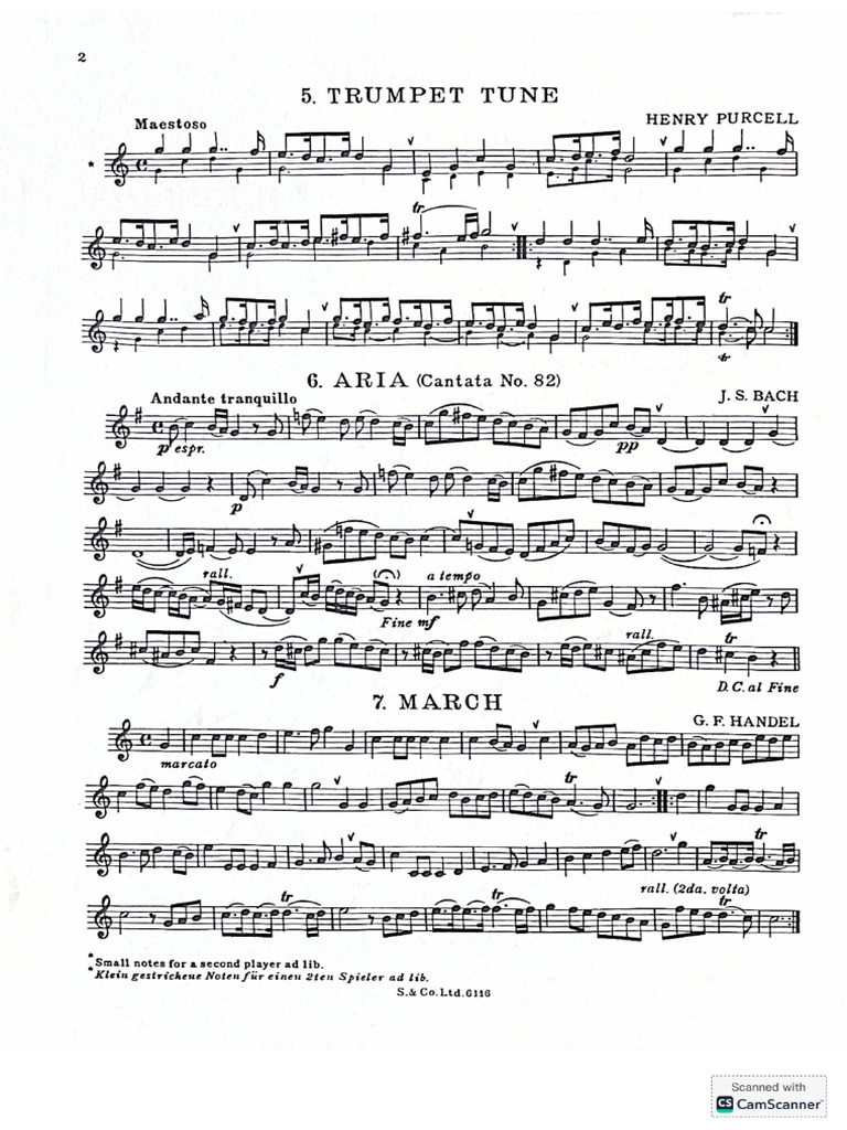 Trumpet Tune For Oboe | PDF