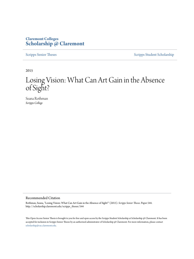 Art Accessibility for the Visually Impaired | PDF | Glaucoma | Visual ...