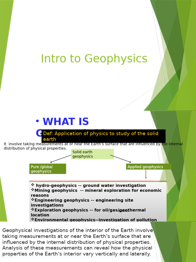 Introduction to Geophysics Overview | PDF | Geophysics | Plate Tectonics
