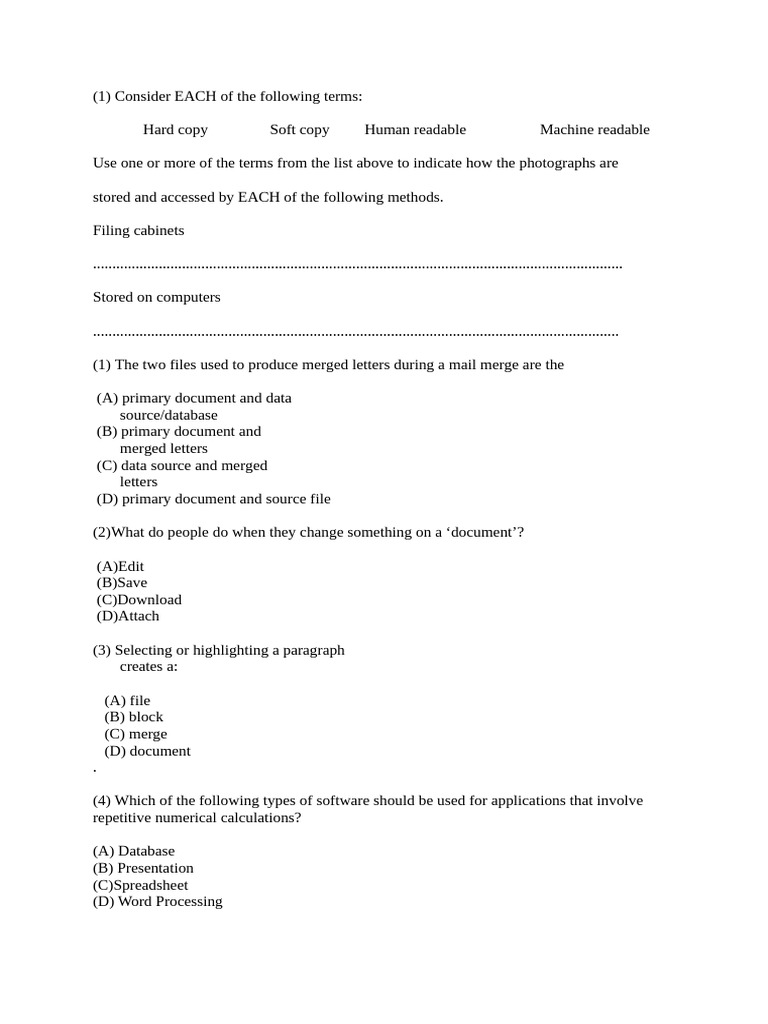 Document Storage and Software Functions | PDF