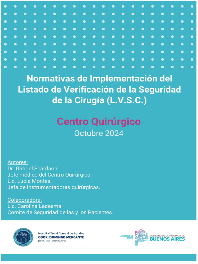 Normativas de Seguridad Quirúrgica LVSC | PDF | Cirugía | Anestesia
