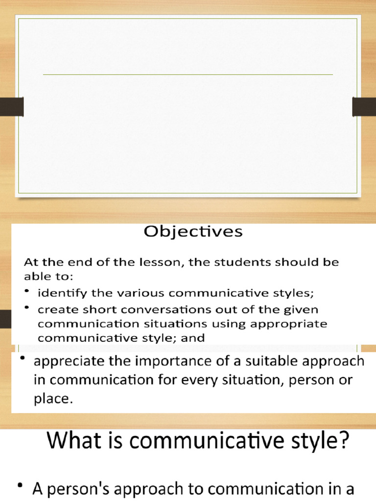 Communicatve Styles | PDF