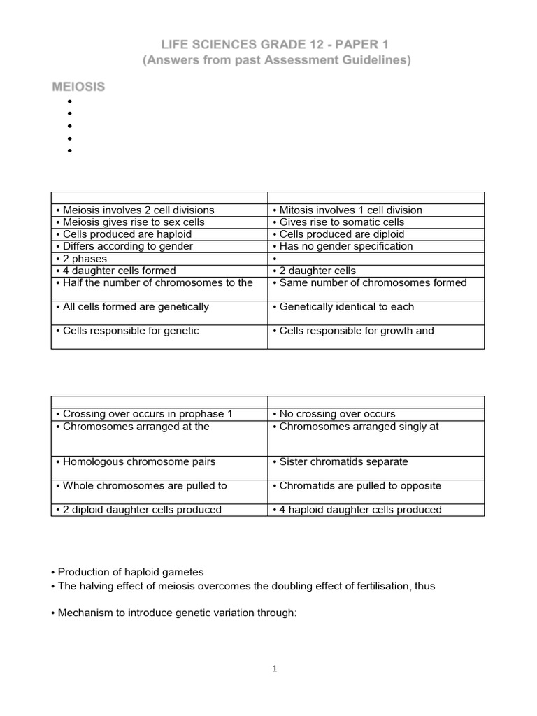 Grade 12 Life Sciences: Meiosis & Reproduction | PDF | Meiosis | Chromosome