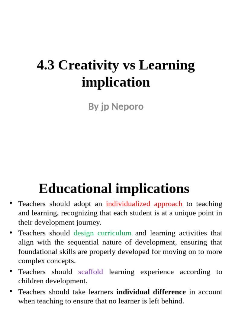 Balancing Creativity and Learning in Education | PDF | Learning ...