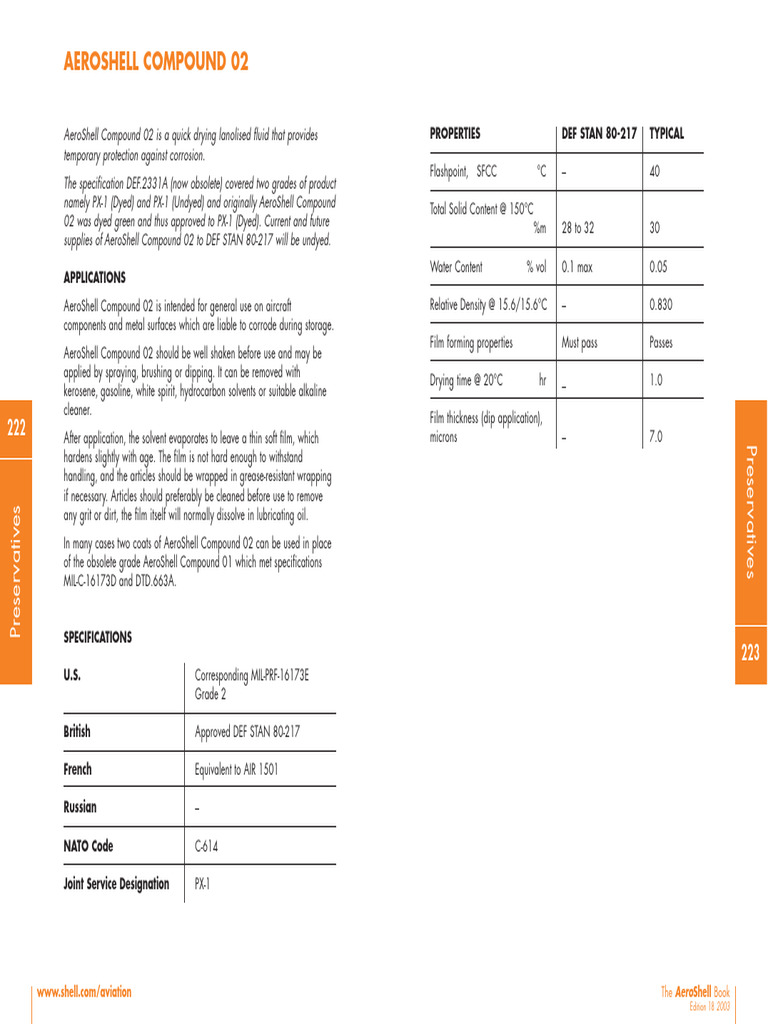 AeroShell Compound 02 Overview | PDF | Secondary Sector Of The Economy ...