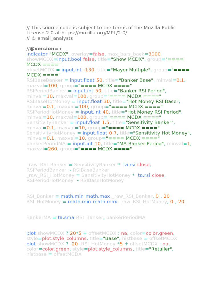 MCDX Indicator Formula Overview | PDF