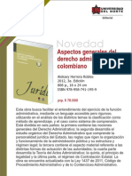 Aspectos Generales Del Derecho Administrativo Colombiano 3a. Ed