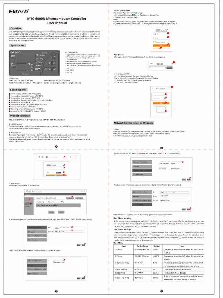 Elitech MTC-6000N Microcomputer Controller Digital Temperature ...
