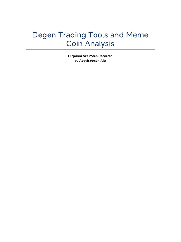 Degen Tools and PEPE Analysis | PDF