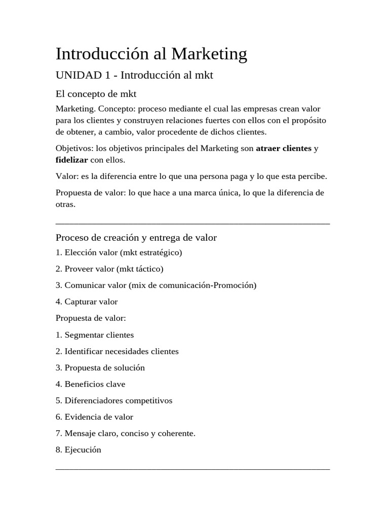 Introducción al Marketing y Estrategias | PDF | Marketing | Producto ...