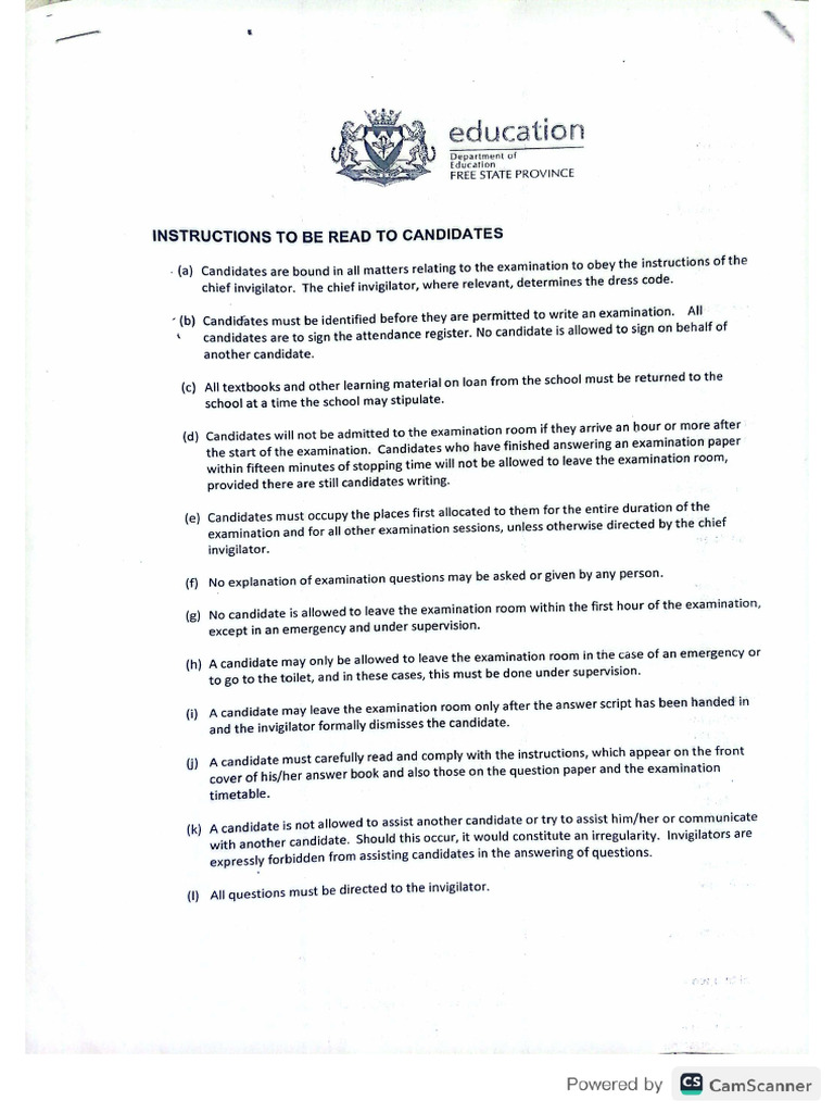 Examination Rules | PDF