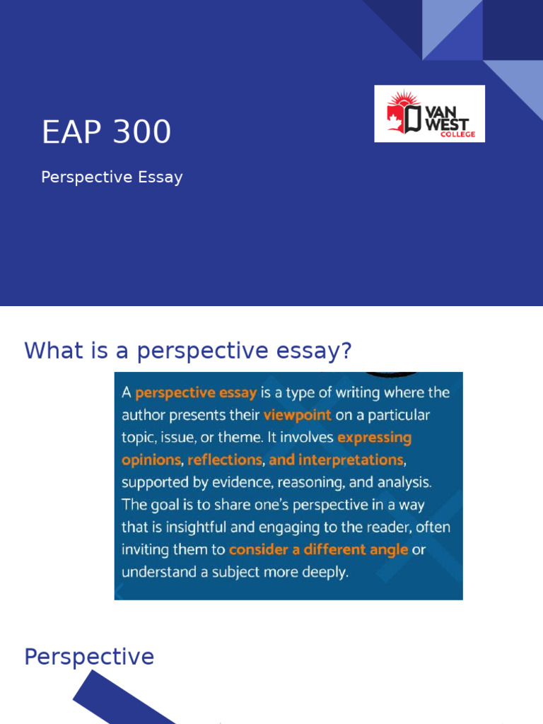 Crafting a Perspective Essay | PDF