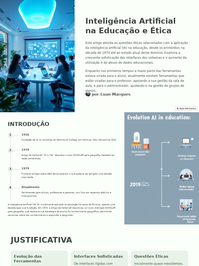 Ética da IA na Educação: Evolução e Impactos | PDF | Inteligência ...