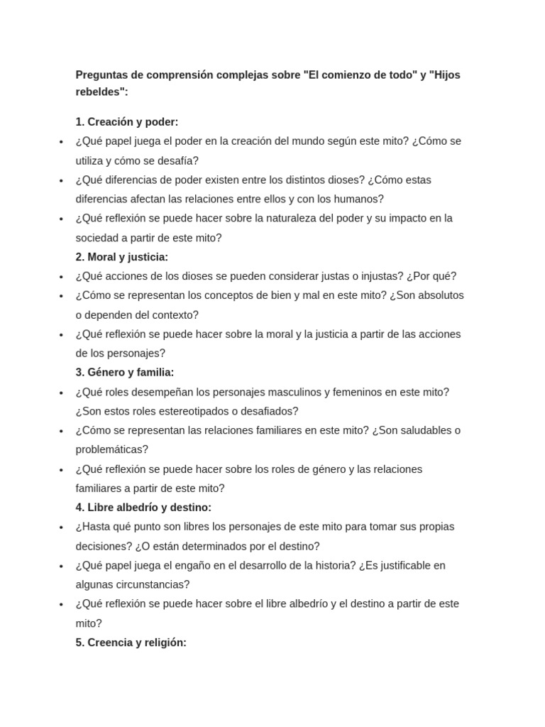 Preguntas de Comprensión Complejas Sobre1 | PDF | Moralidad | Justicia
